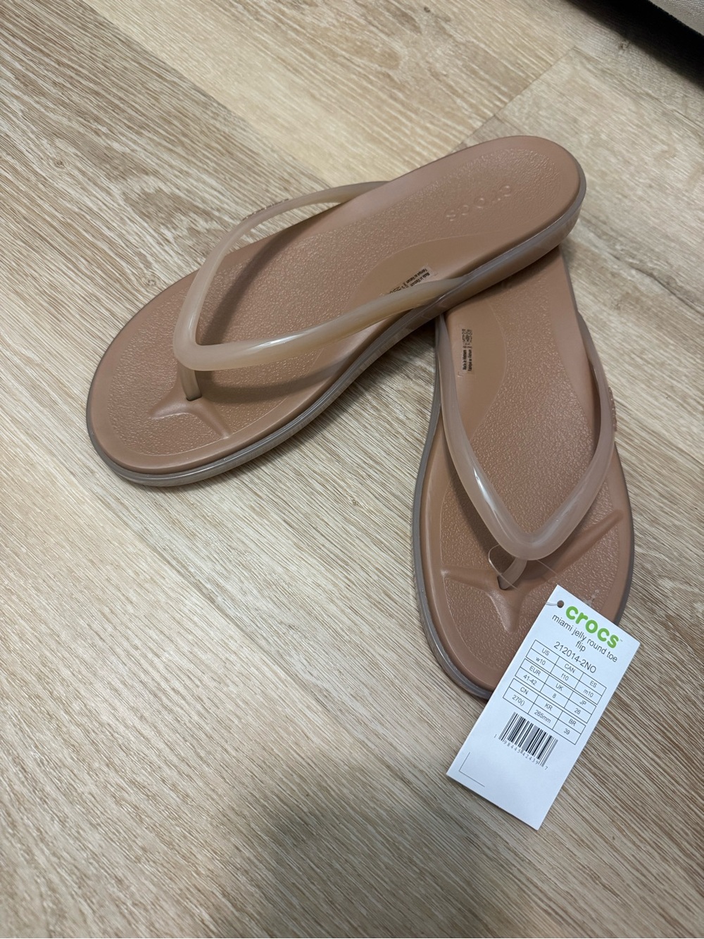 NWT CROCS Miami Round Toe Jelly Flip Flop Sandals Size 10 - Picture 2 of 5